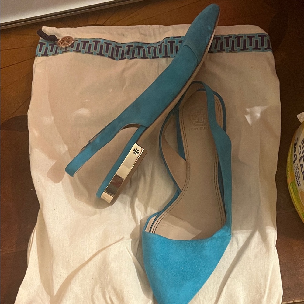 Tory Burch Vibrant Blue Slingback Flats